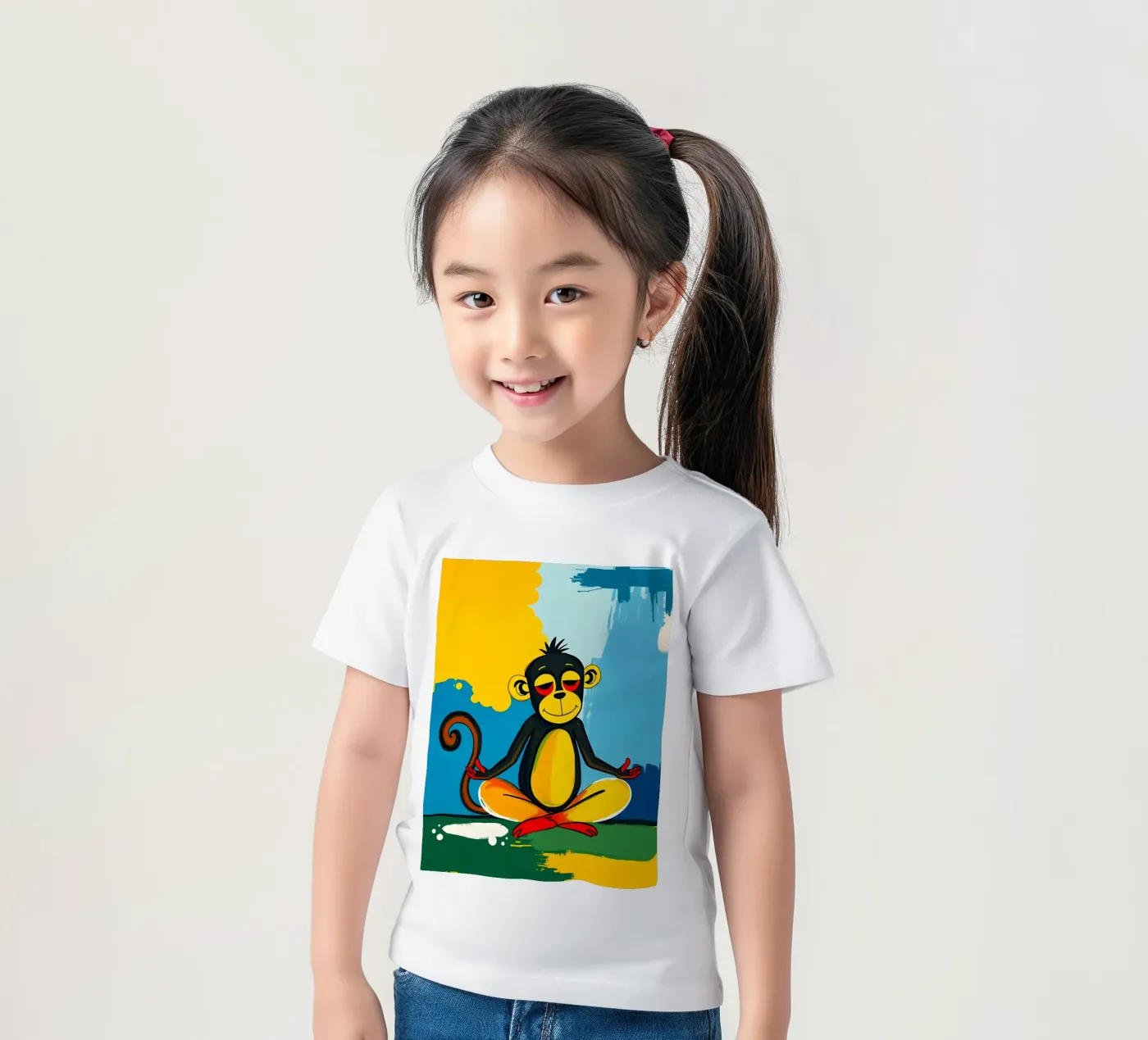 Yoga Monkey t-shirt bambini da ARTOMATIC