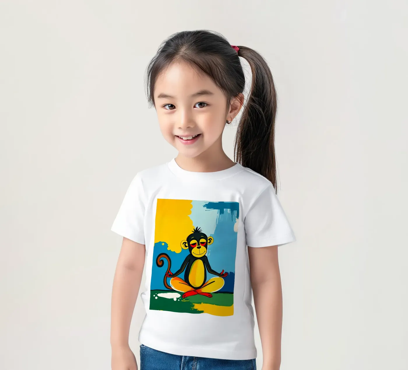 Yoga Monkey t-shirt bambini da ARTOMATIC