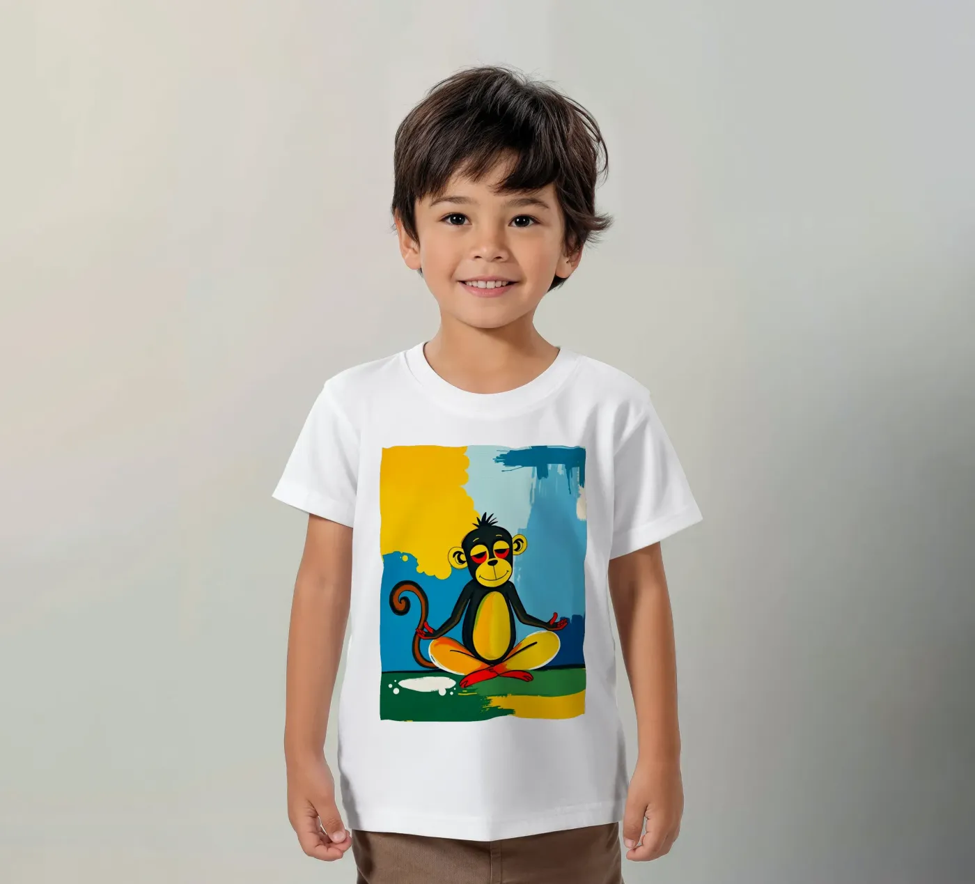 Yoga Monkey t-shirt bambini da ARTOMATIC