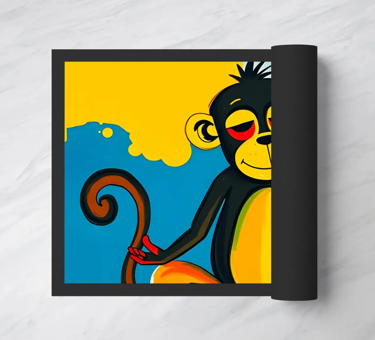 Yoga Monkey doormat by ARTOMATIC