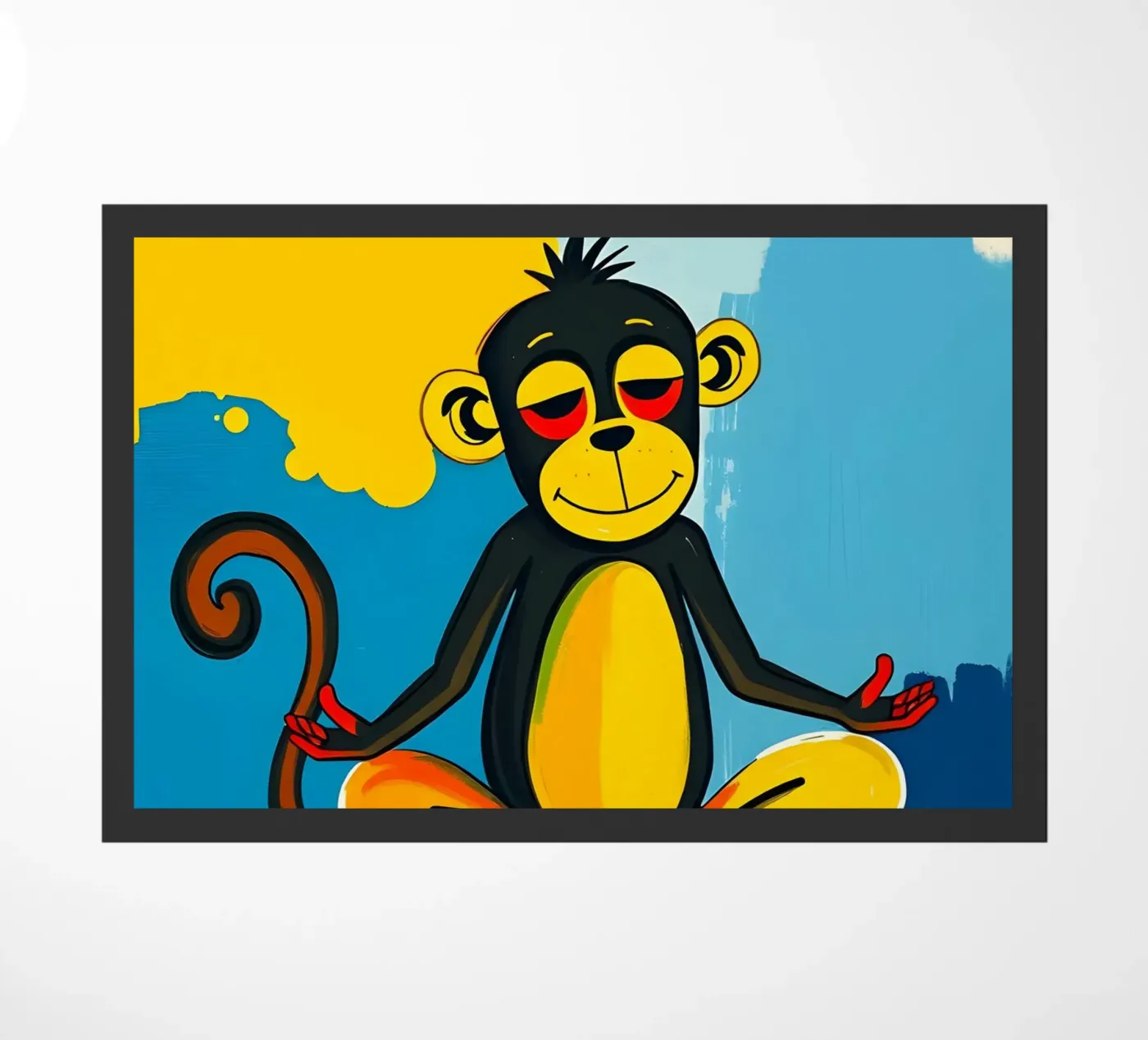 Yoga Monkey doormat by ARTOMATIC