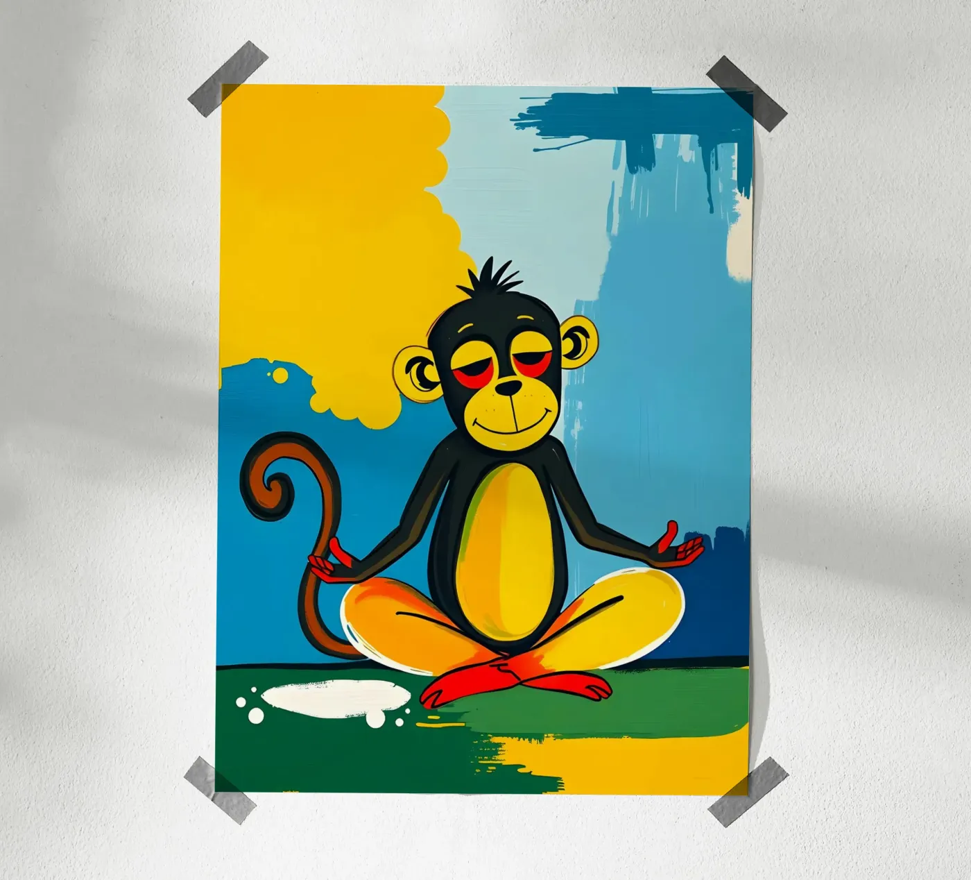 Yoga Monkey poster by ARTOMATIC