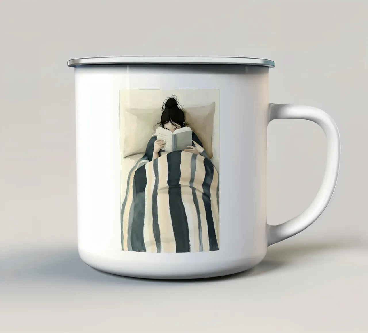 Accogliente domenica sera tazza in smalto da Olga Wildrose