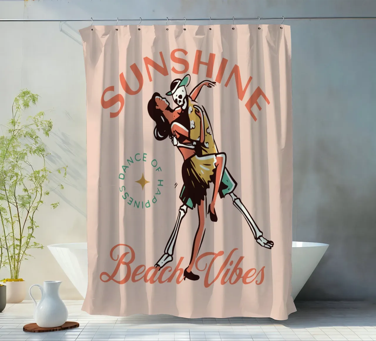 Sonnenschein Strand Vibes Duschvorhang von Gunawan Rb