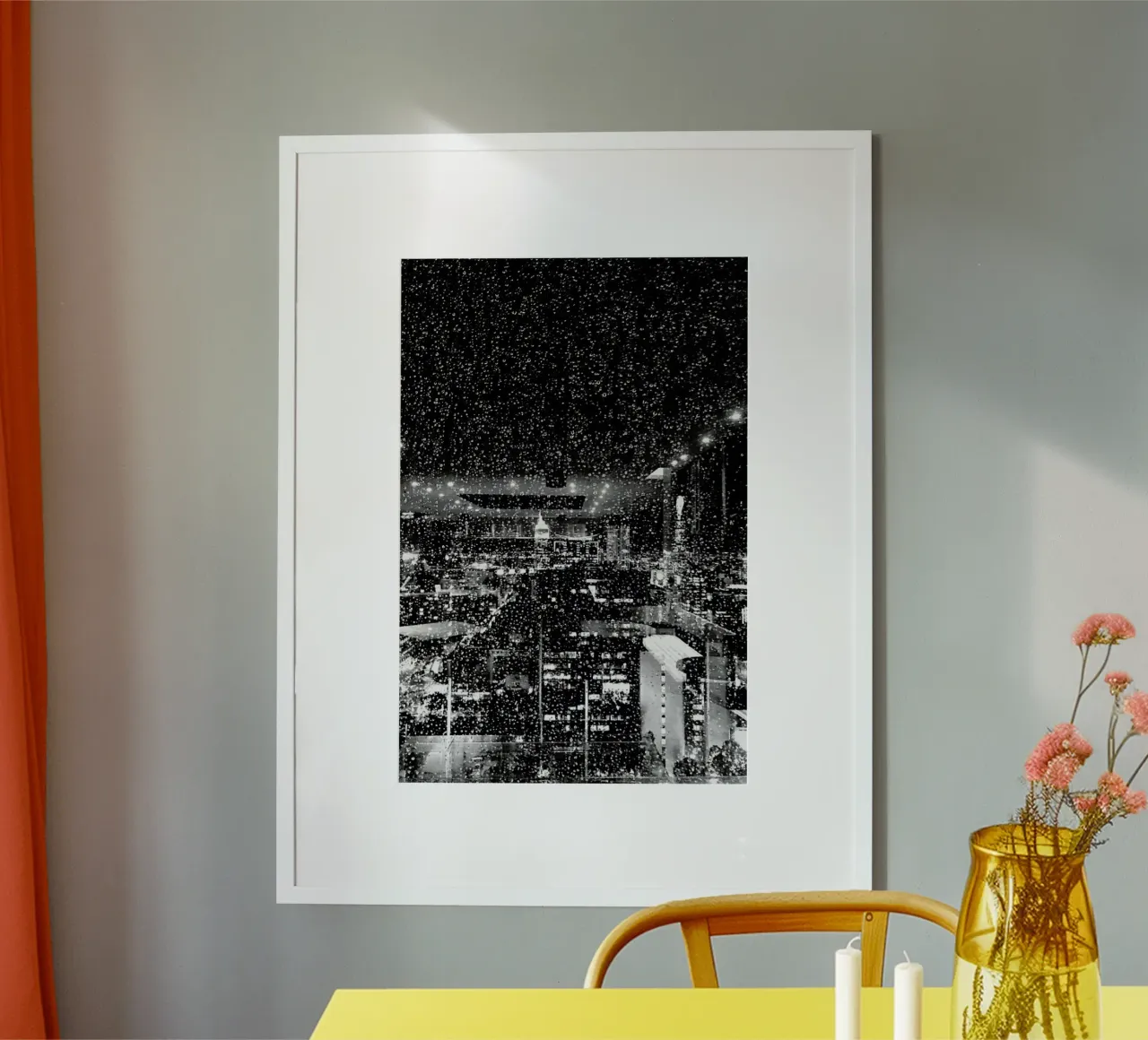Rainy Megalopolis by @tungsxx poster con telaio in plastica da EyeEm Mobile GmbH