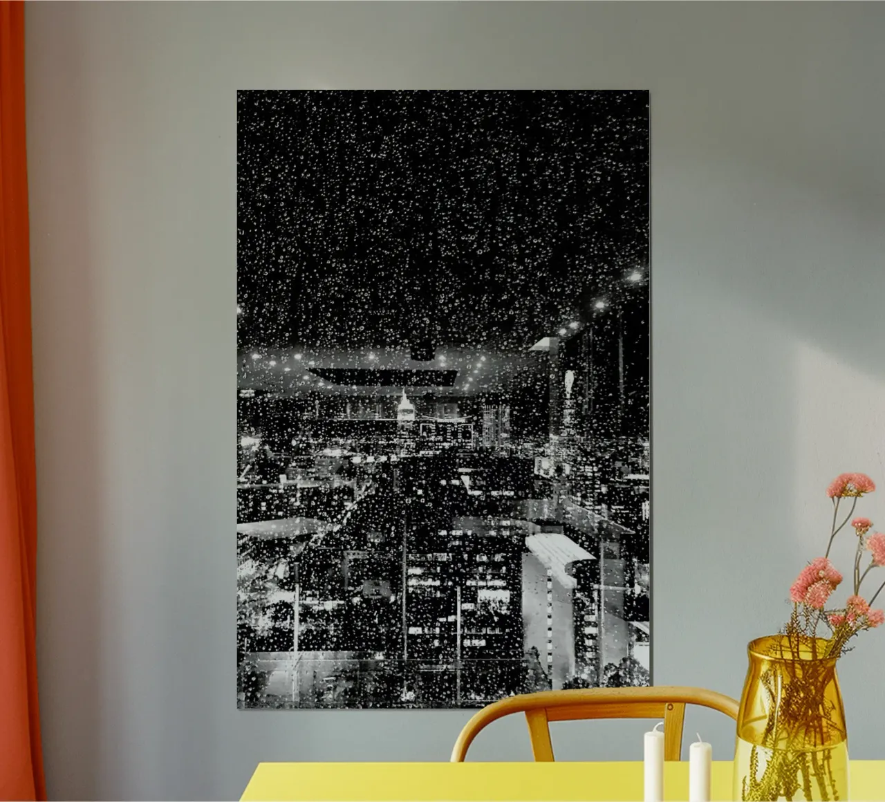 Rainy Megalopolis by @tungsxx poster con telaio in plastica da EyeEm Mobile GmbH