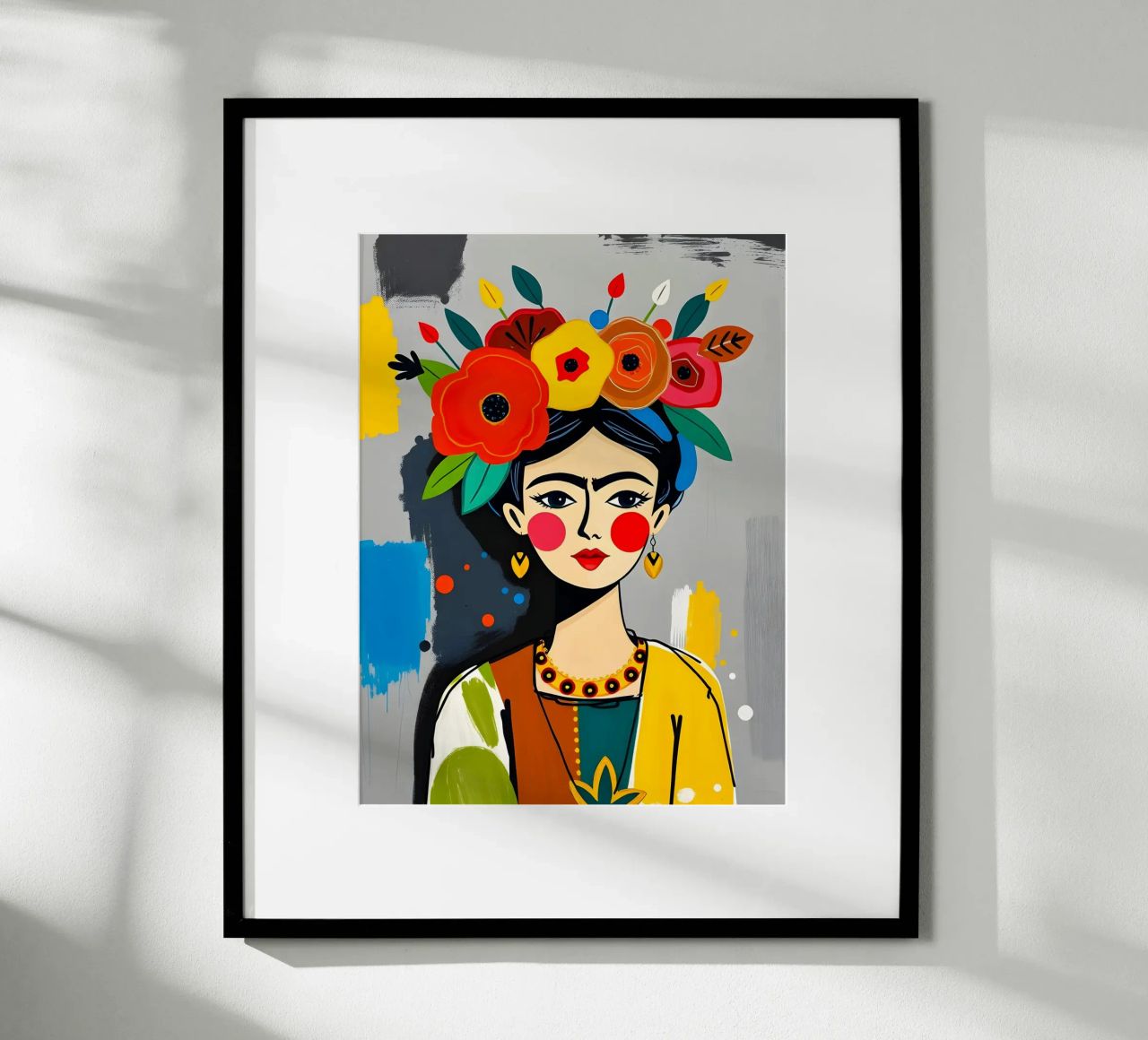 Frida Kahlo Florales Porträt Poster von ARTOMATIC