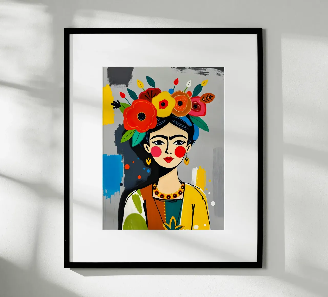 Portrait floral de Frida Kahlo poster de ARTOMATIC