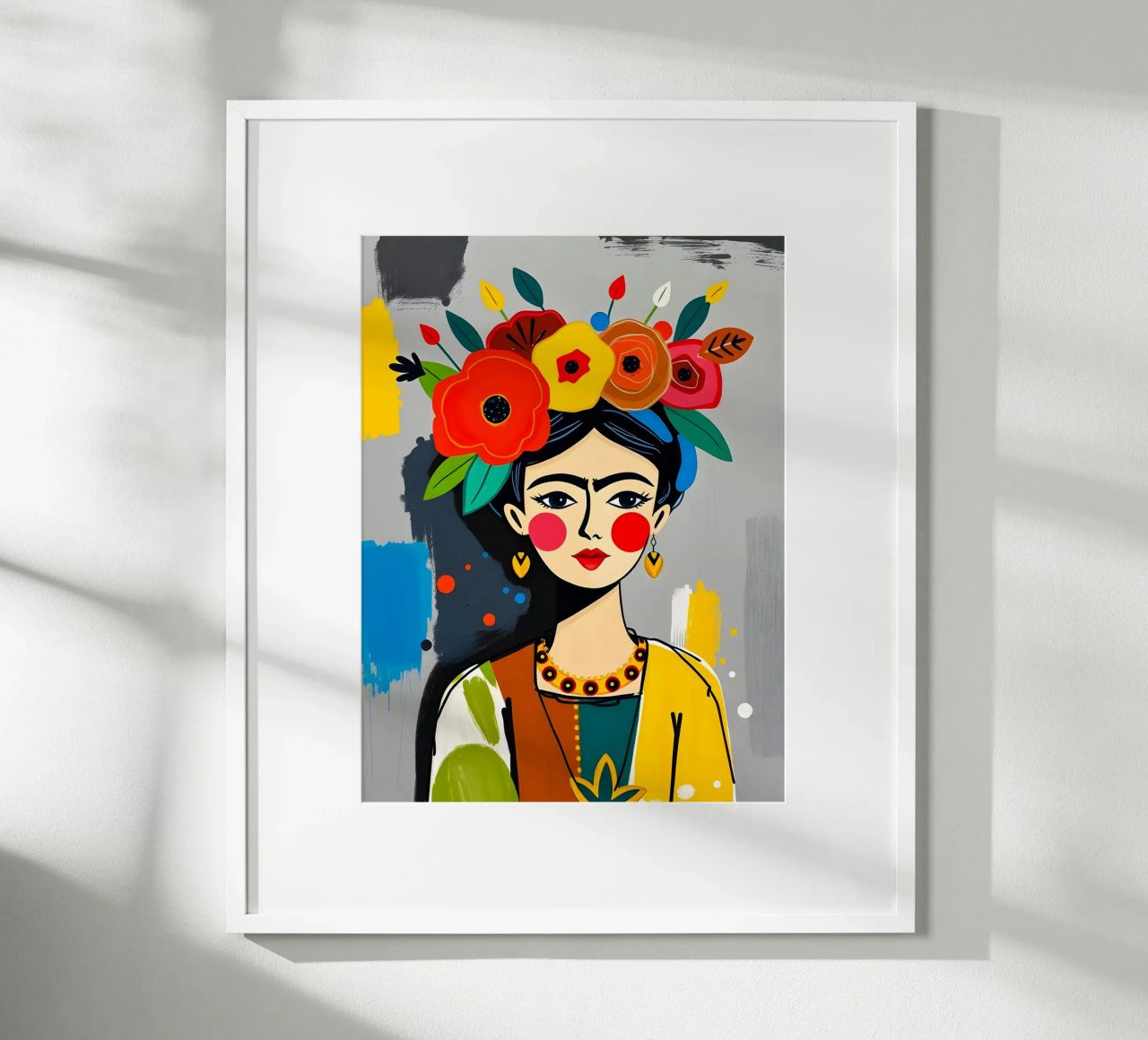 Frida Kahlo Florales Porträt Poster von ARTOMATIC