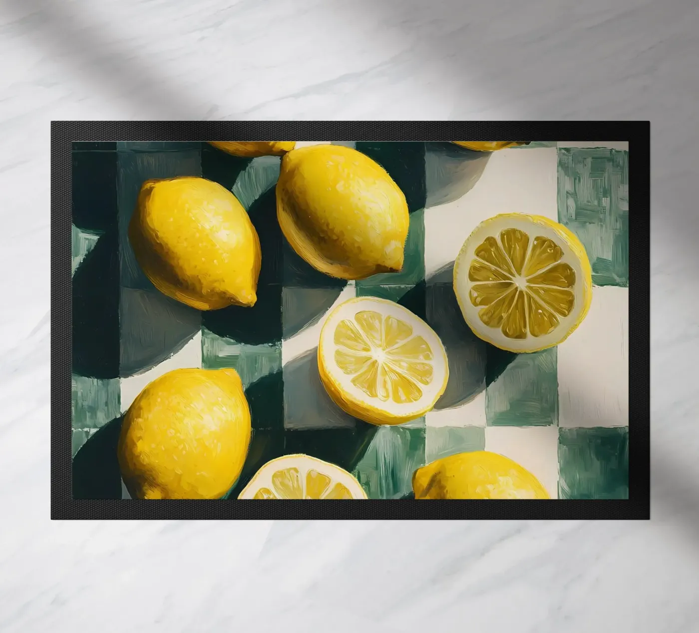 Juicy lemons doormat by IamHomeStudio