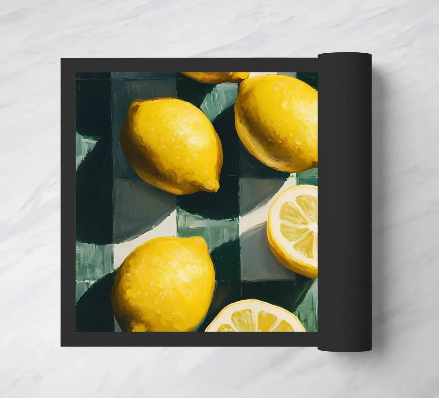 Juicy lemons doormat by IamHomeStudio