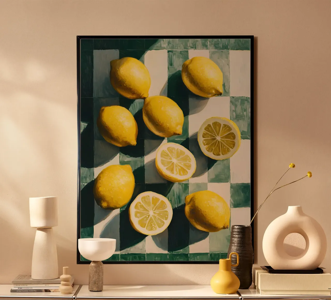 Limoni succosi poster con telaio in plastica da IamHomeStudio