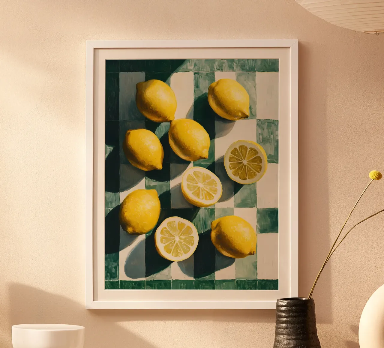 Limoni succosi poster con telaio in plastica da IamHomeStudio