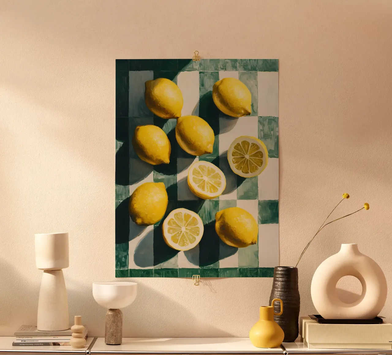 Limoni succosi poster con telaio in plastica da IamHomeStudio