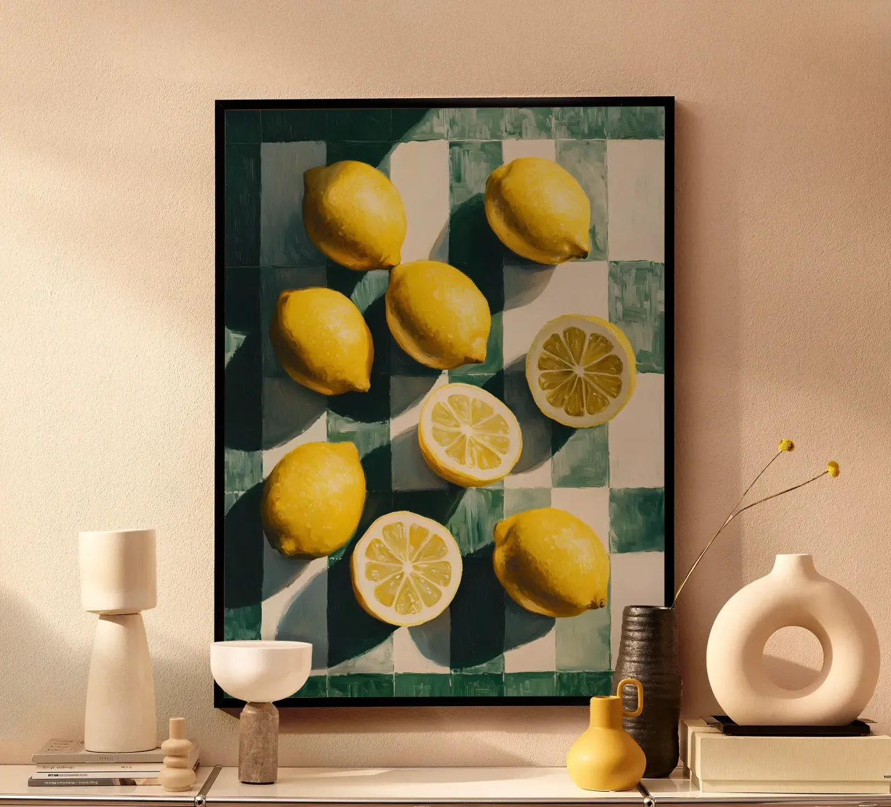 Limoni succosi poster con telaio in plastica da IamHomeStudio