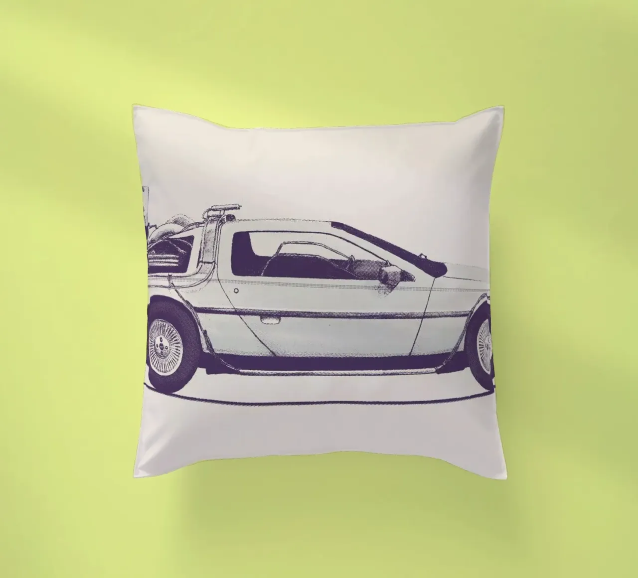 Delorean - Back to the Future decorative cushion by Florent Bodart
