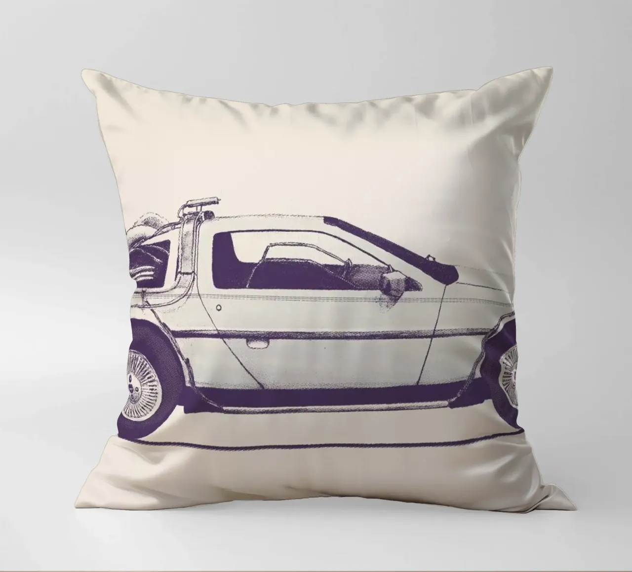 Delorean - Back to the Future decorative cushion by Florent Bodart
