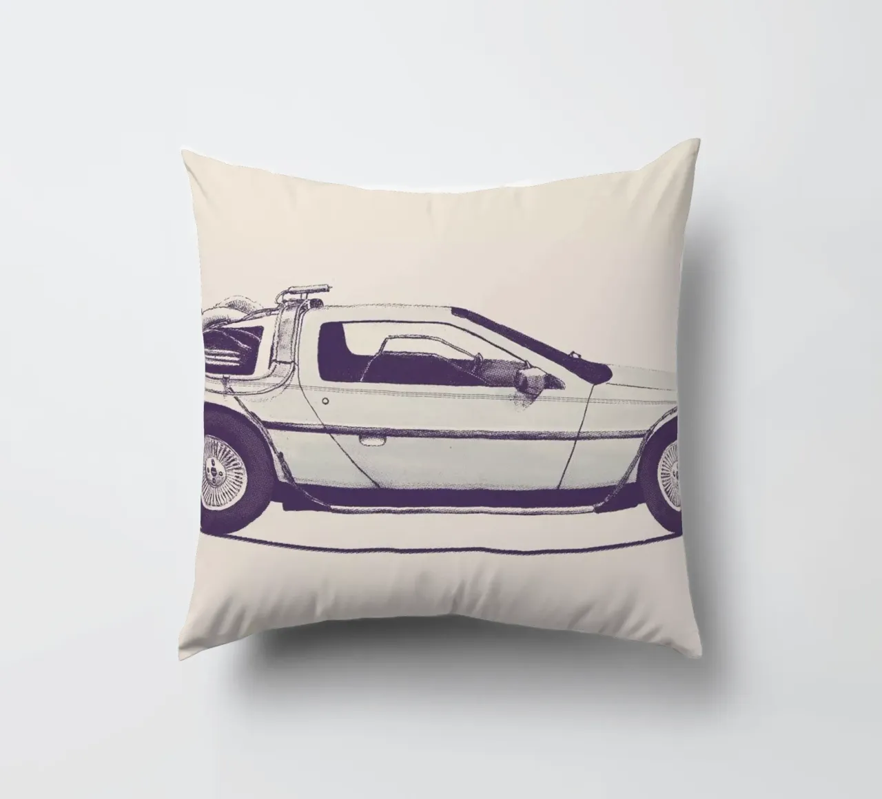 Delorean - Back to the Future decorative cushion by Florent Bodart