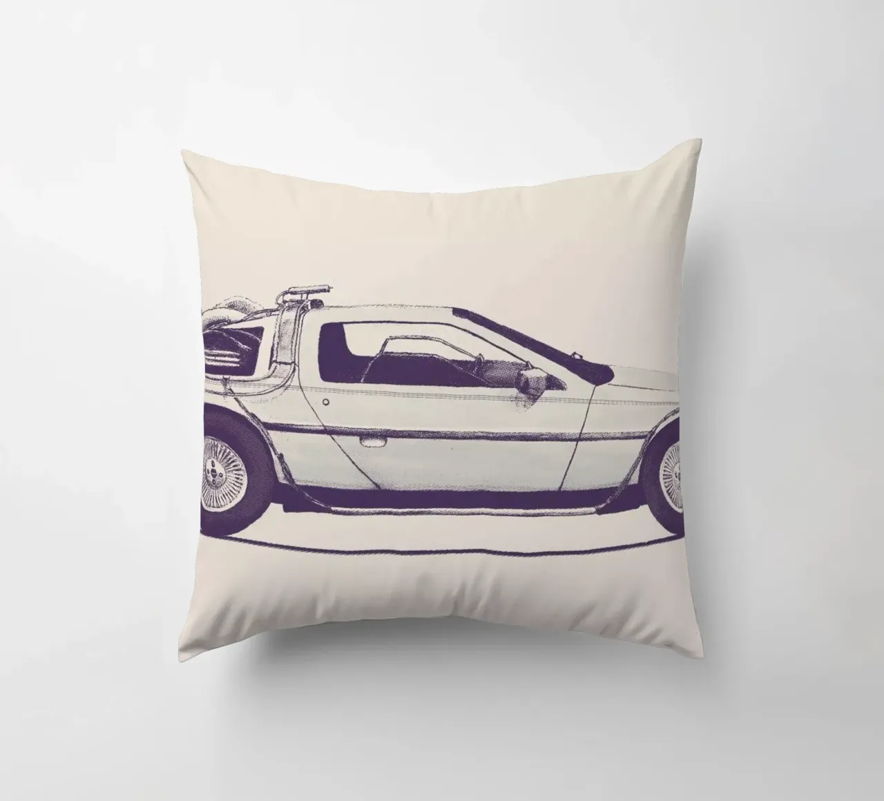 Delorean - Back to the Future decorative cushion by Florent Bodart