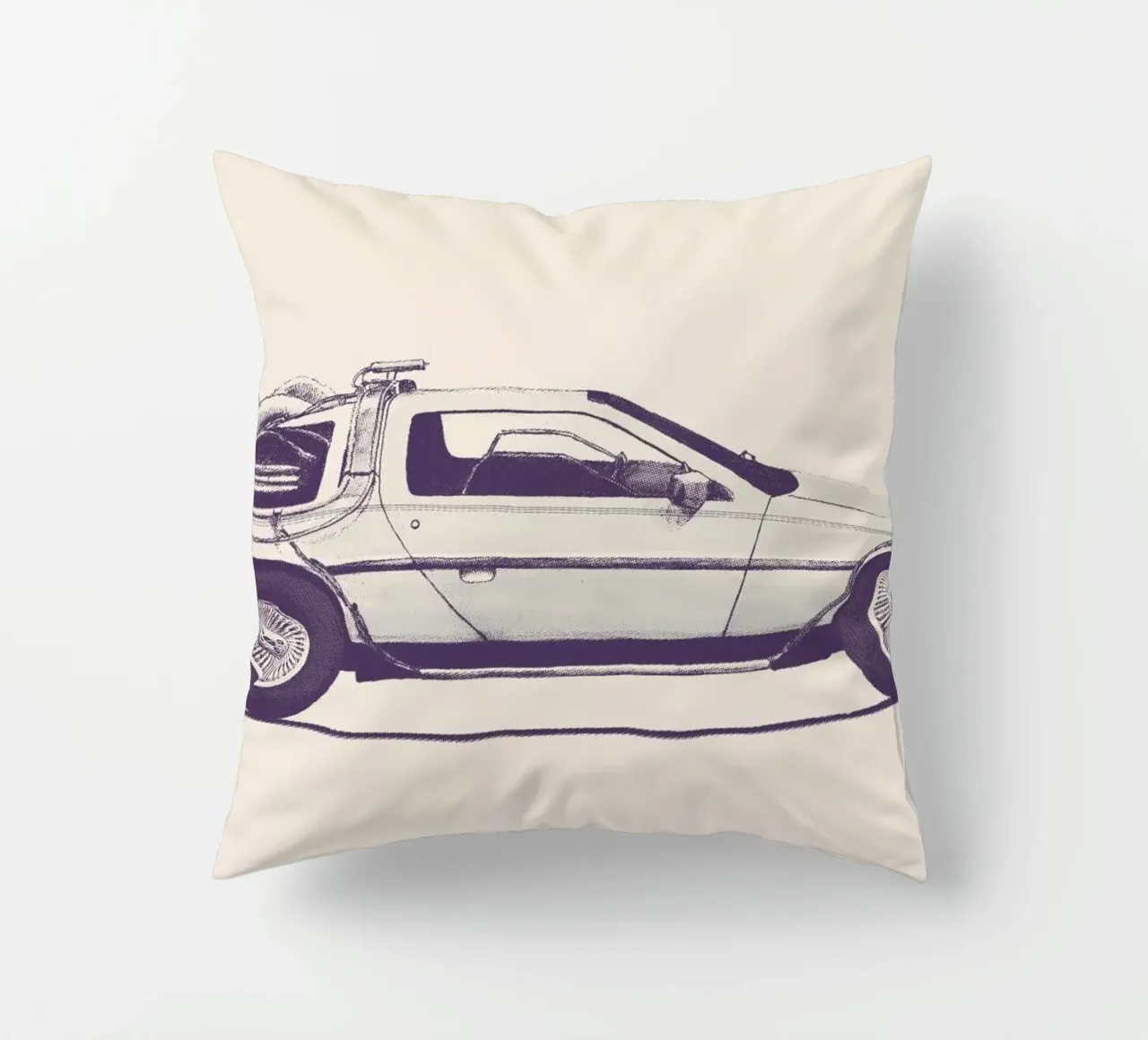 Delorean - Back to the Future decorative cushion by Florent Bodart