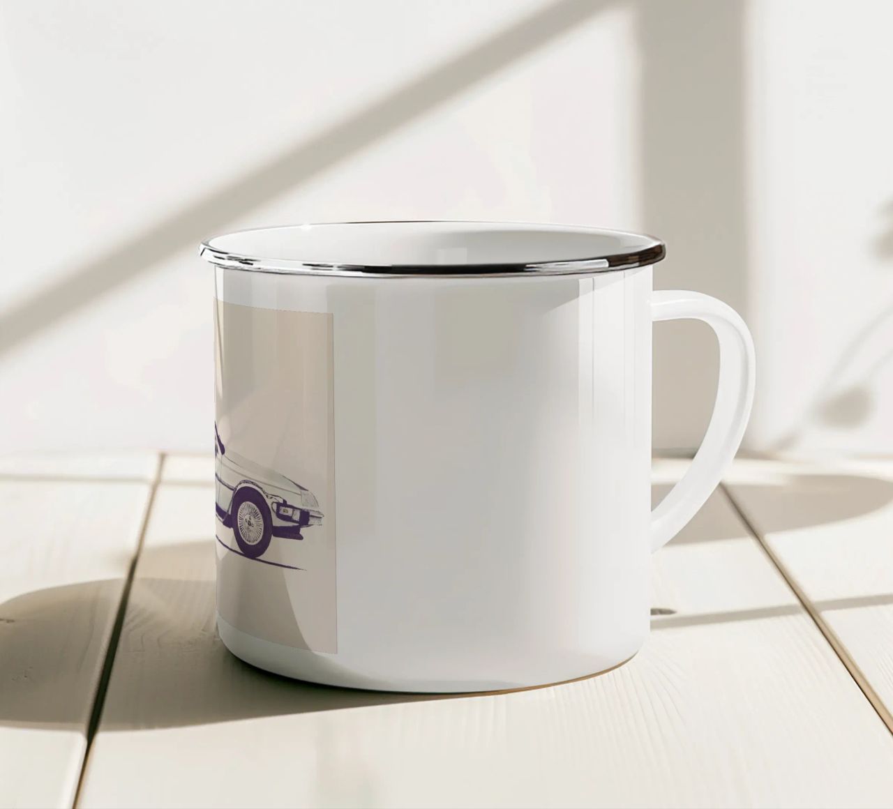Delorean - Back to the Future tazza in smalto da Florent Bodart