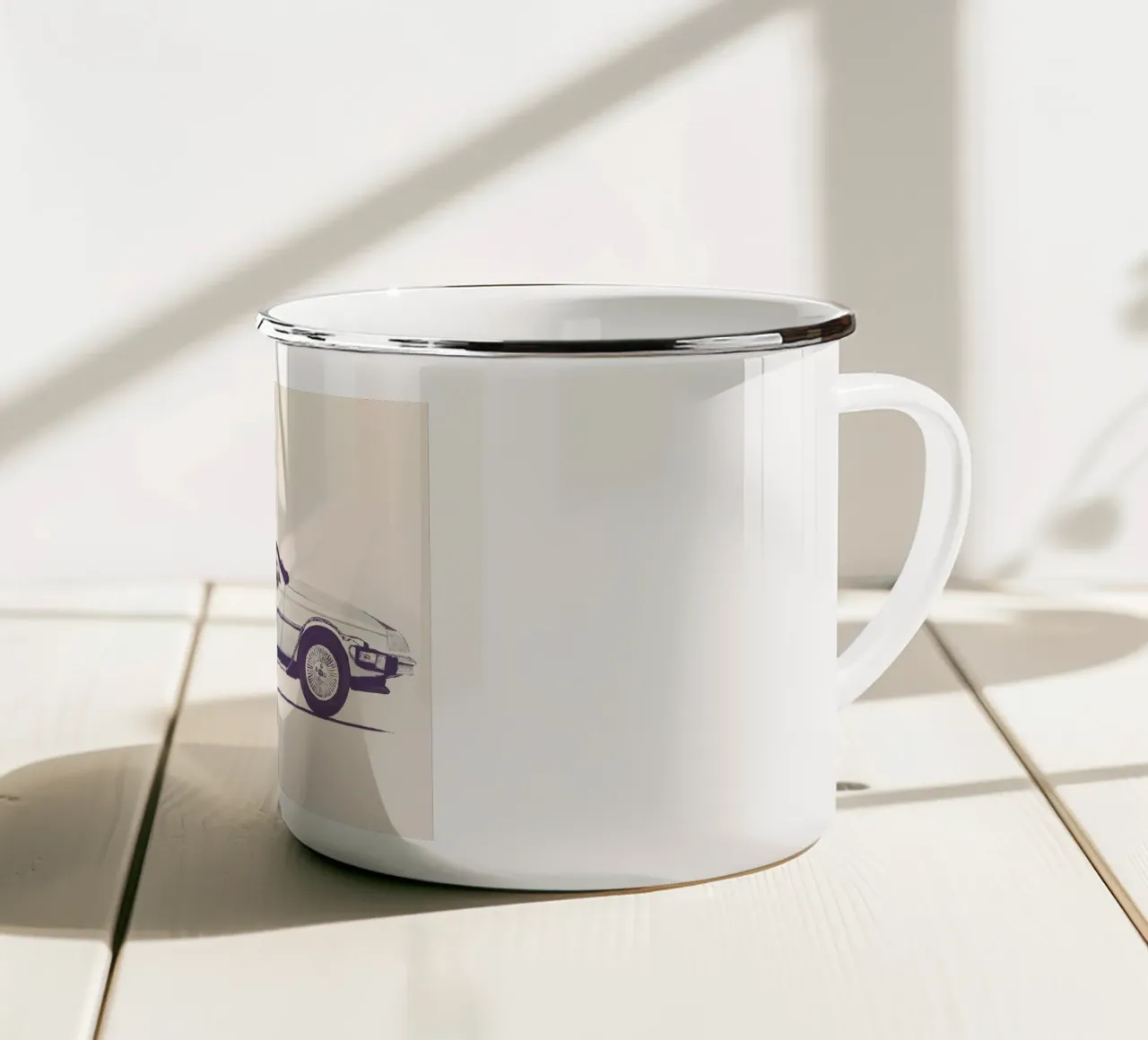 Delorean - Back to the Future tazza in smalto da Florent Bodart