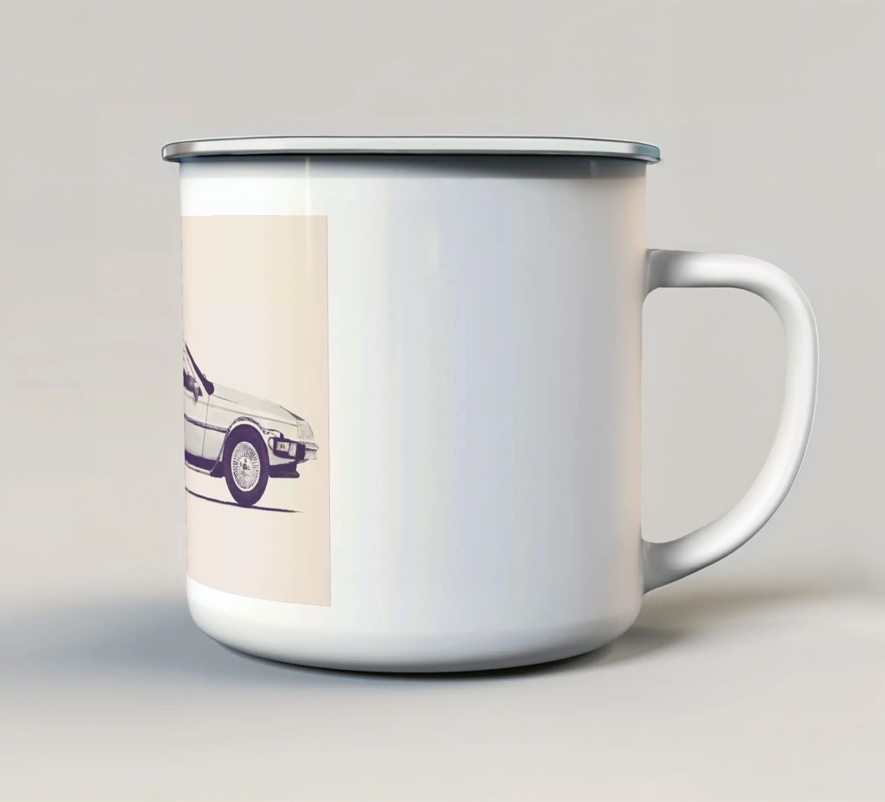 Delorean - Back to the Future tazza in smalto da Florent Bodart