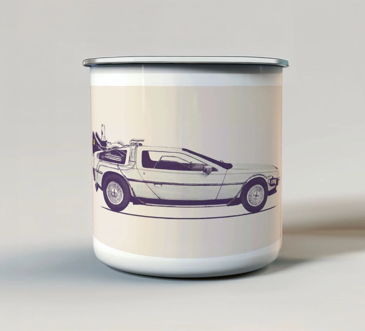 Delorean - Back to the Future tazza in smalto da Florent Bodart
