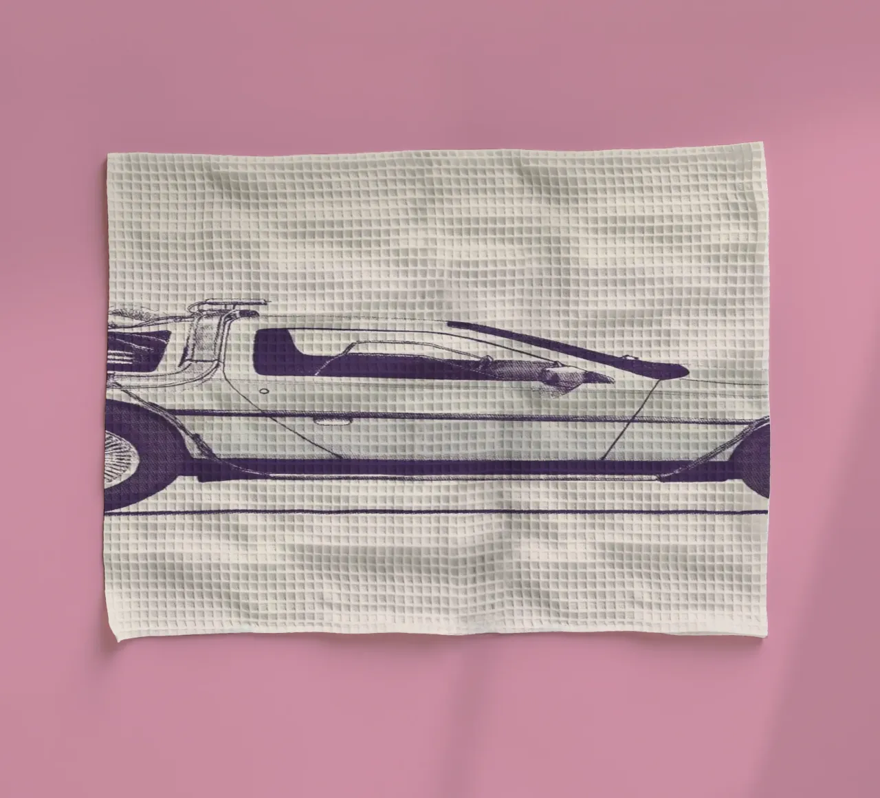 Delorean - Back to the Future tea towel by Florent Bodart