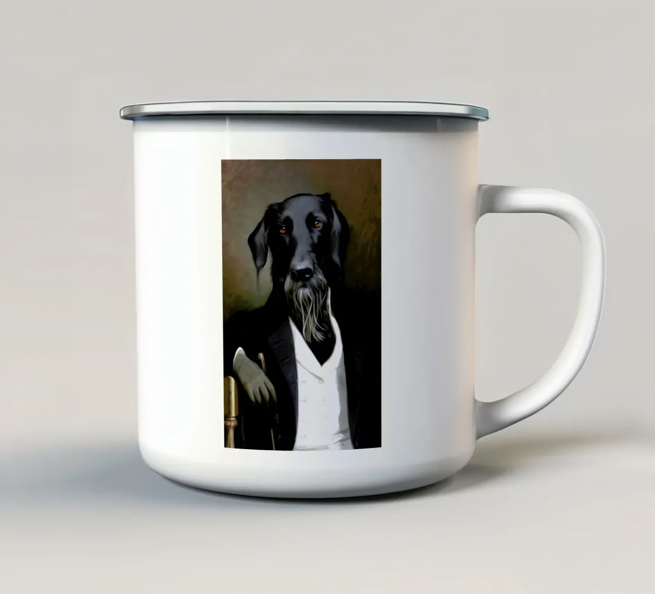 Einstein Beard tazza in smalto da Tein Lucasson