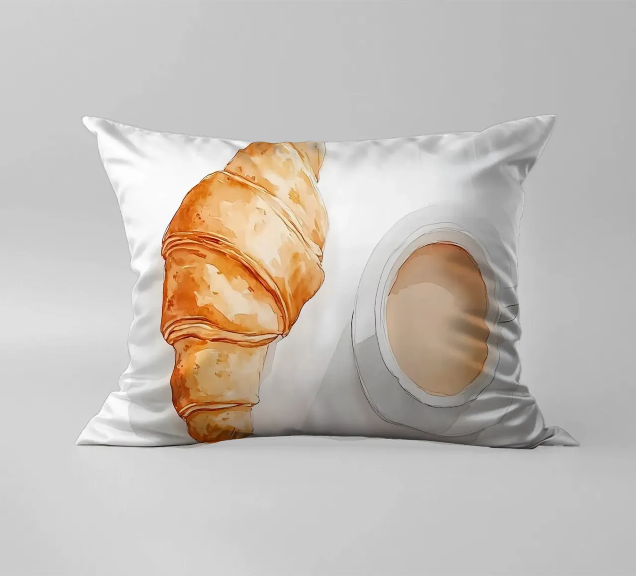 Caffè e croissant cuscino da Olga Wildrose