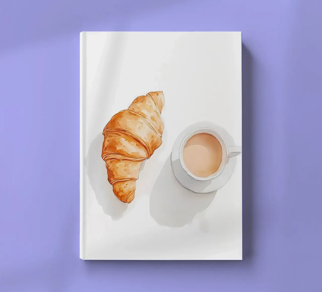 Coffee and croissant notebook by IamHomeStudio