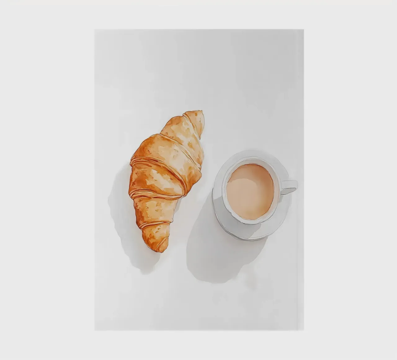 Coffee and croissant notebook by IamHomeStudio