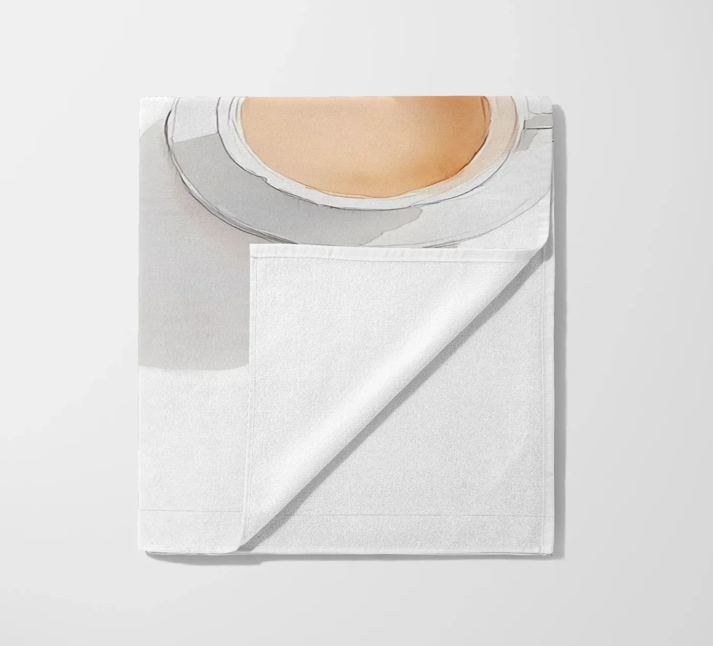 Koffie en croissant strandhanddoek van IamHomeStudio