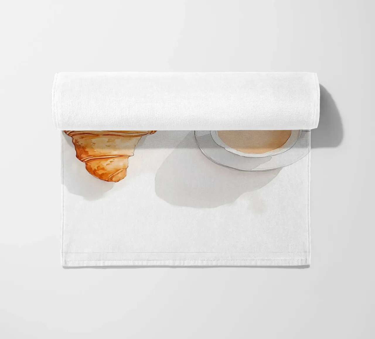 Caffè e croissant telo mare da Olga Wildrose
