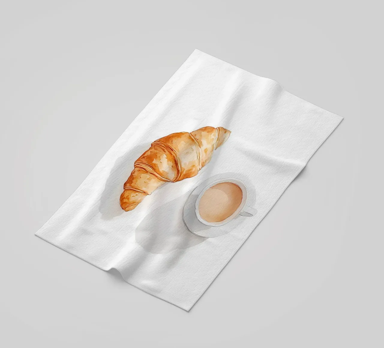 Caffè e croissant telo mare da IamHomeStudio