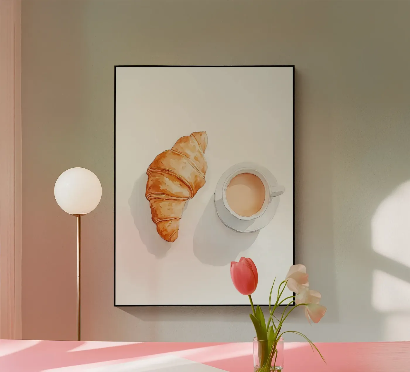 Coffee and croissant Acryl-Glas von IamHomeStudio