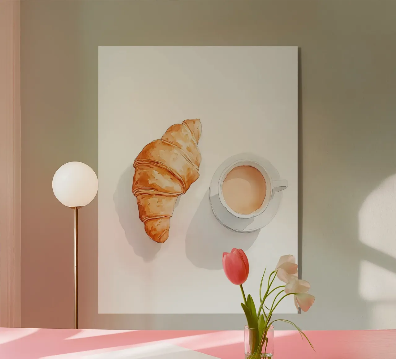 Caffè e croissant plexiglass da Olga Wildrose