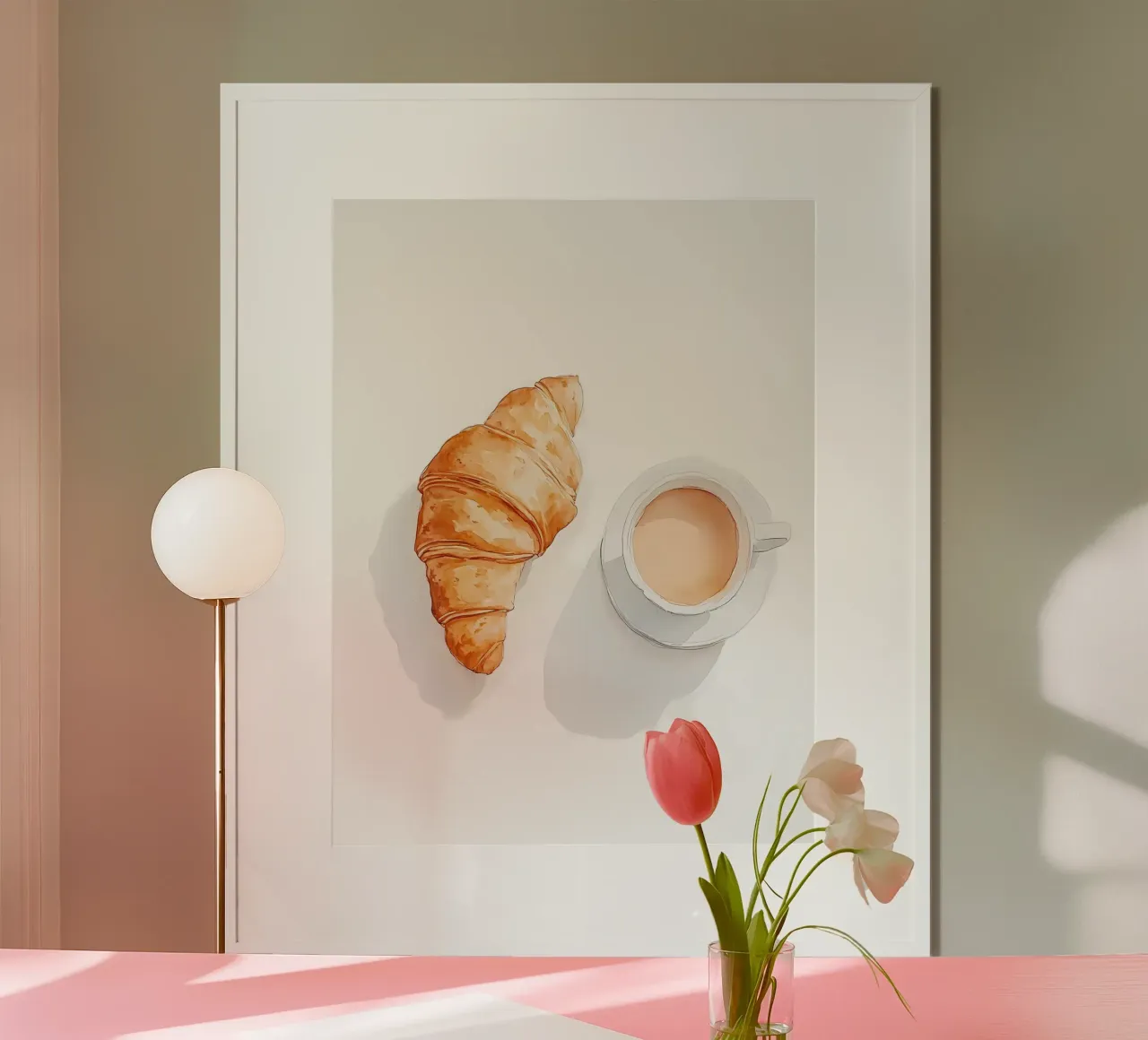 Caffè e croissant poster da IamHomeStudio