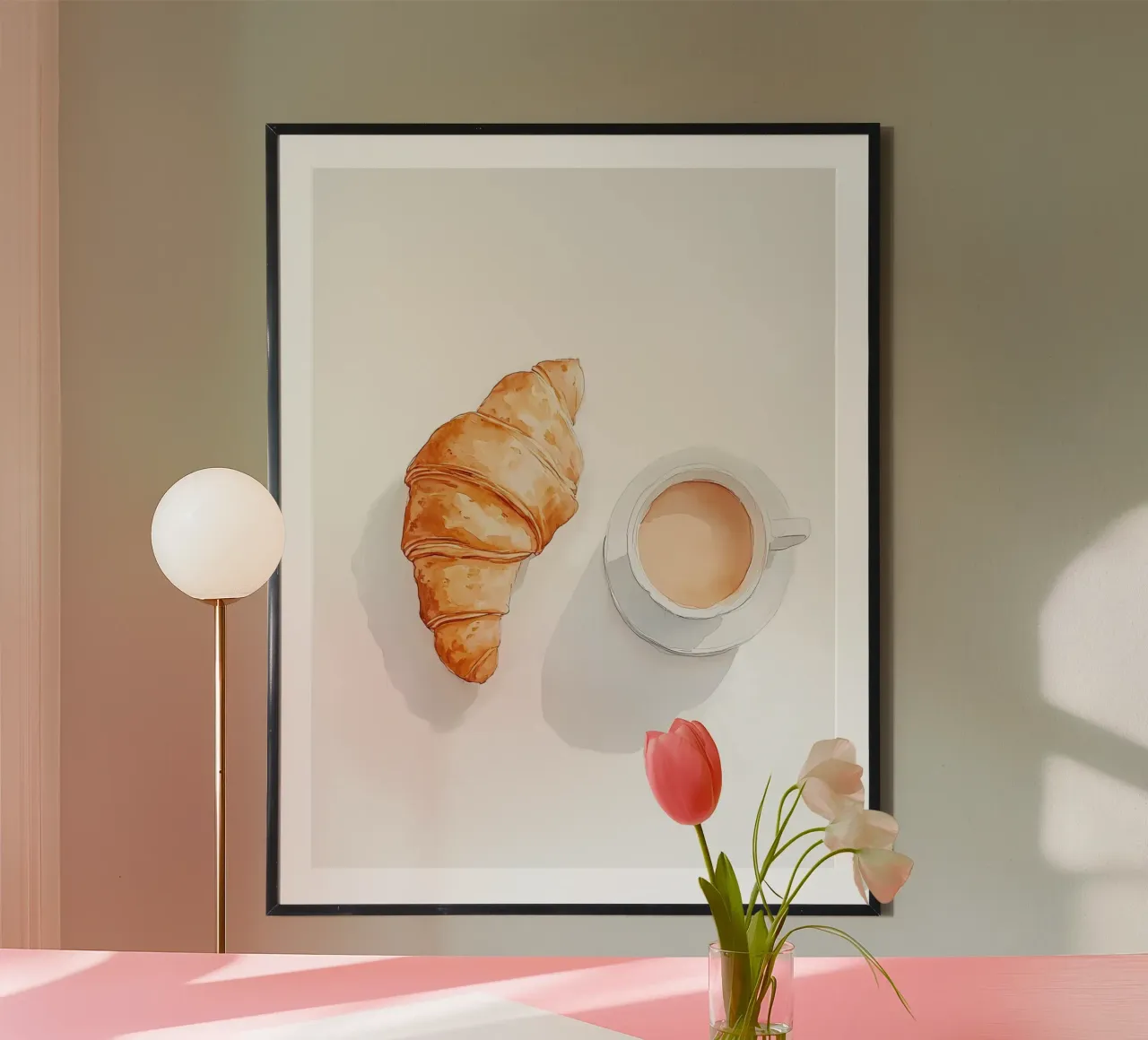 Caffè e croissant poster da IamHomeStudio