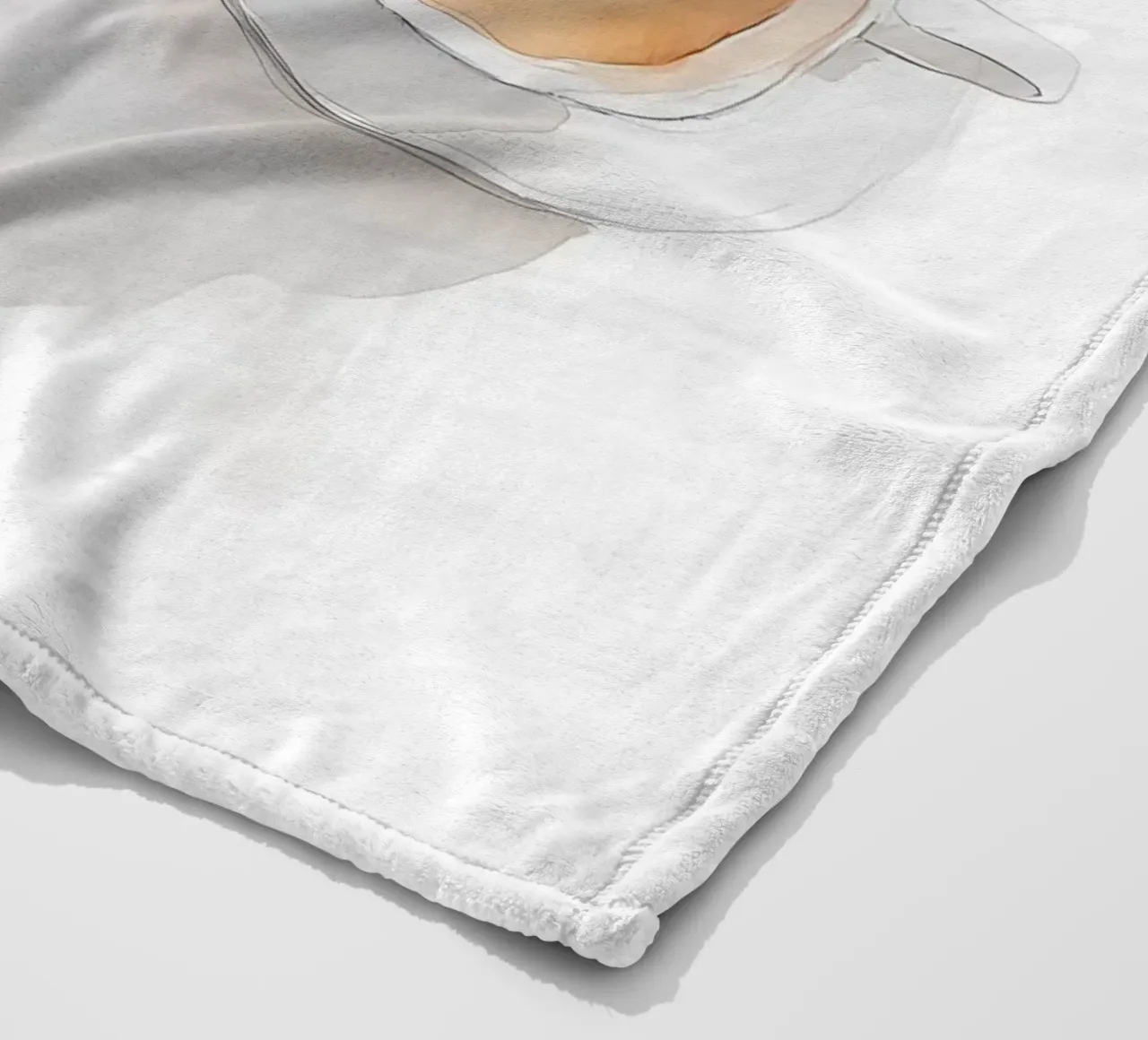 Caffè e croissant coperta in pile da Olga Wildrose