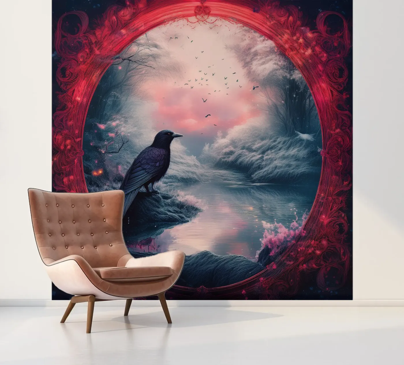 crow fotobehang van kimmindmuse