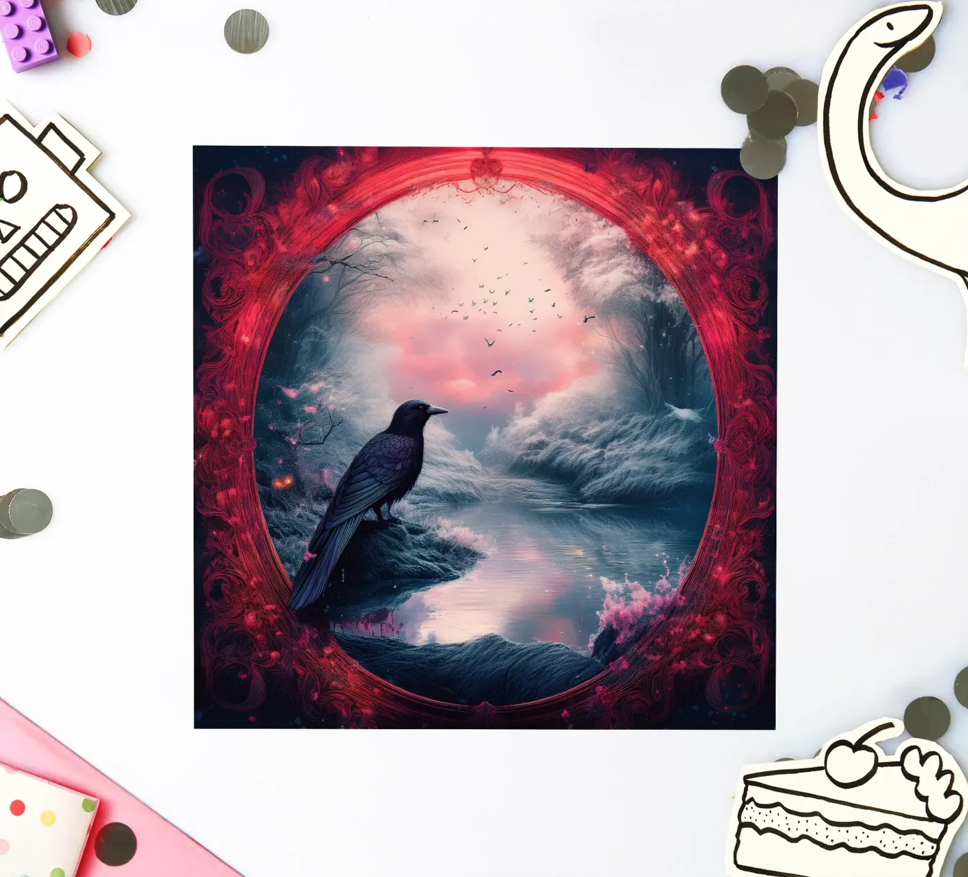 corvo adesivo da kimmindmuse