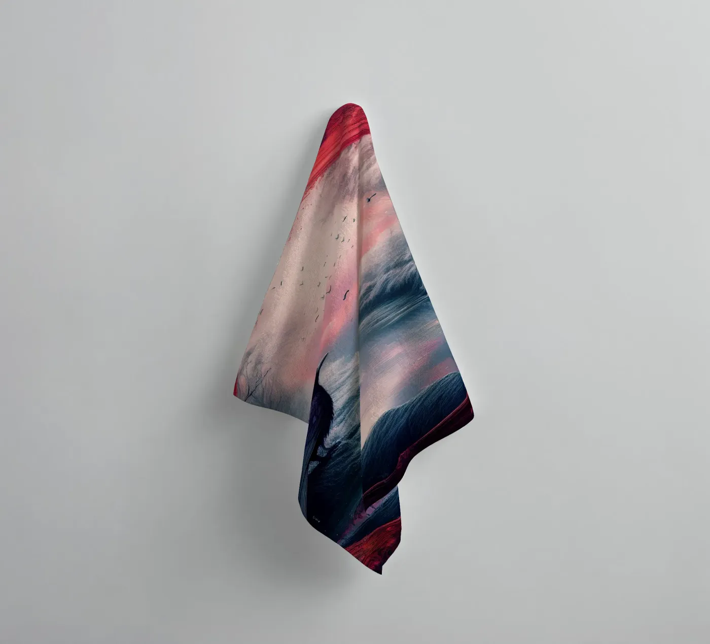 crow badhanddoek van kimmindmuse