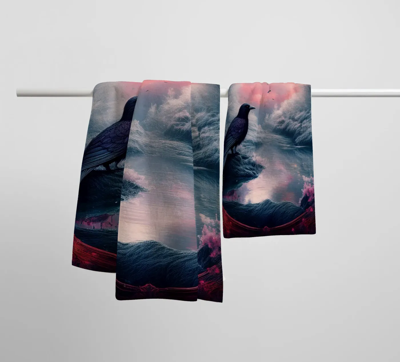 crow badhanddoek van kimmindmuse