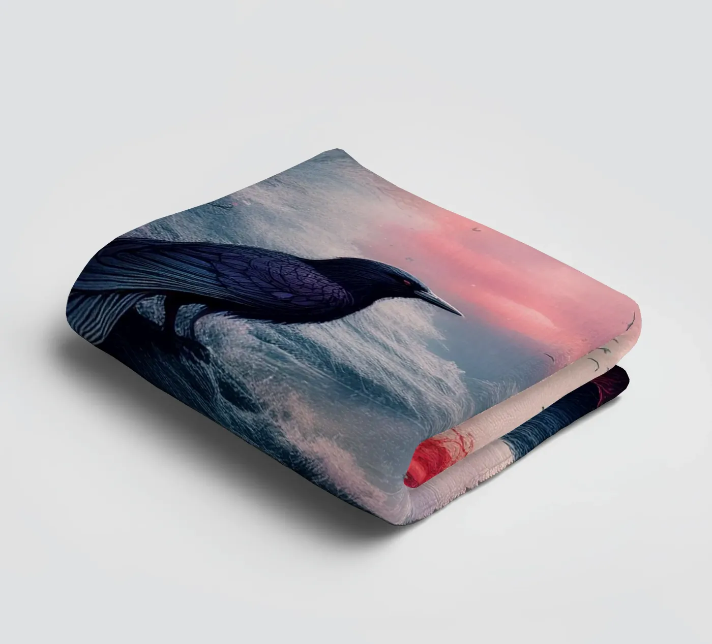 crow towel by kimmindmuse