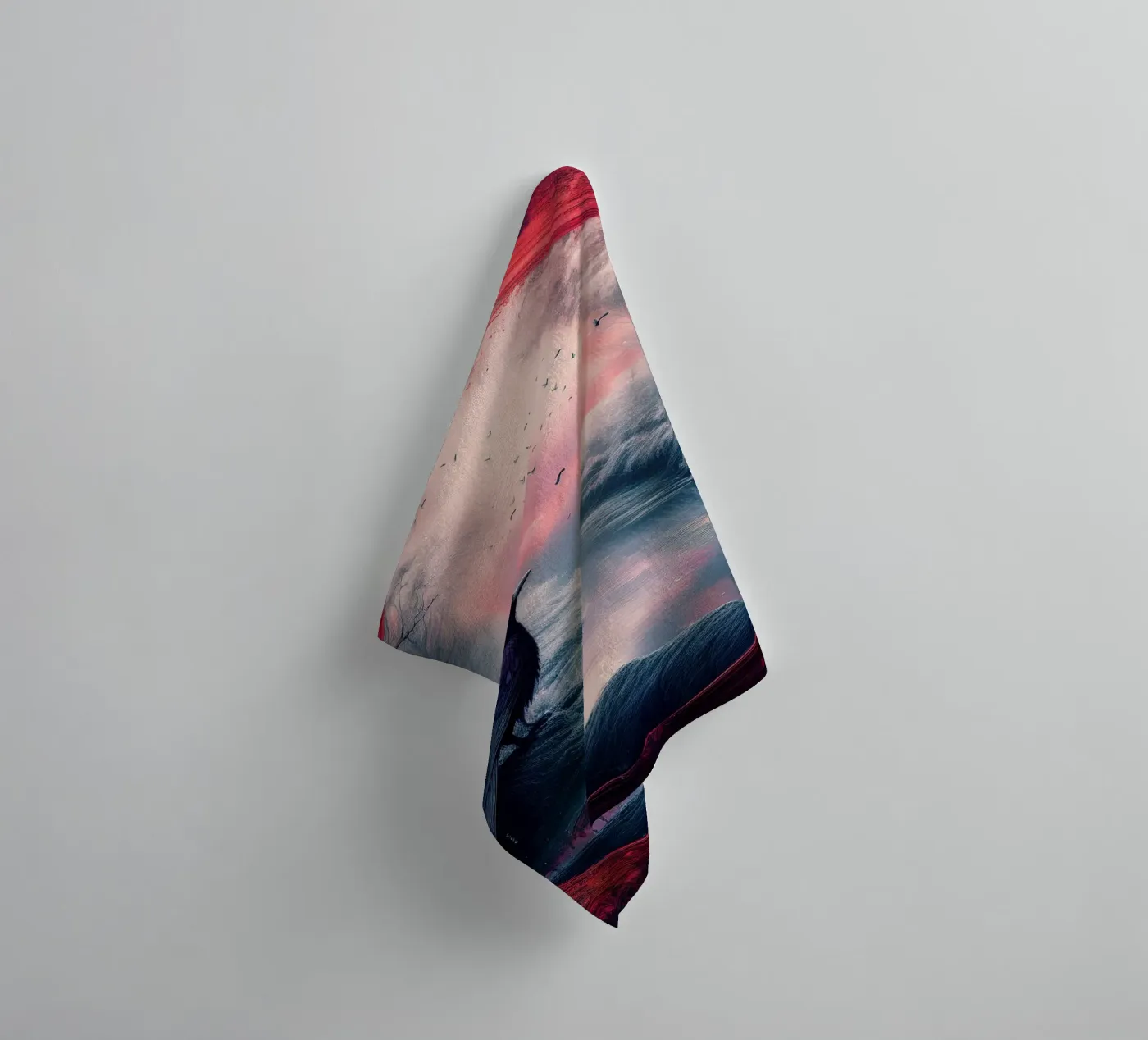 crow towel by kimmindmuse