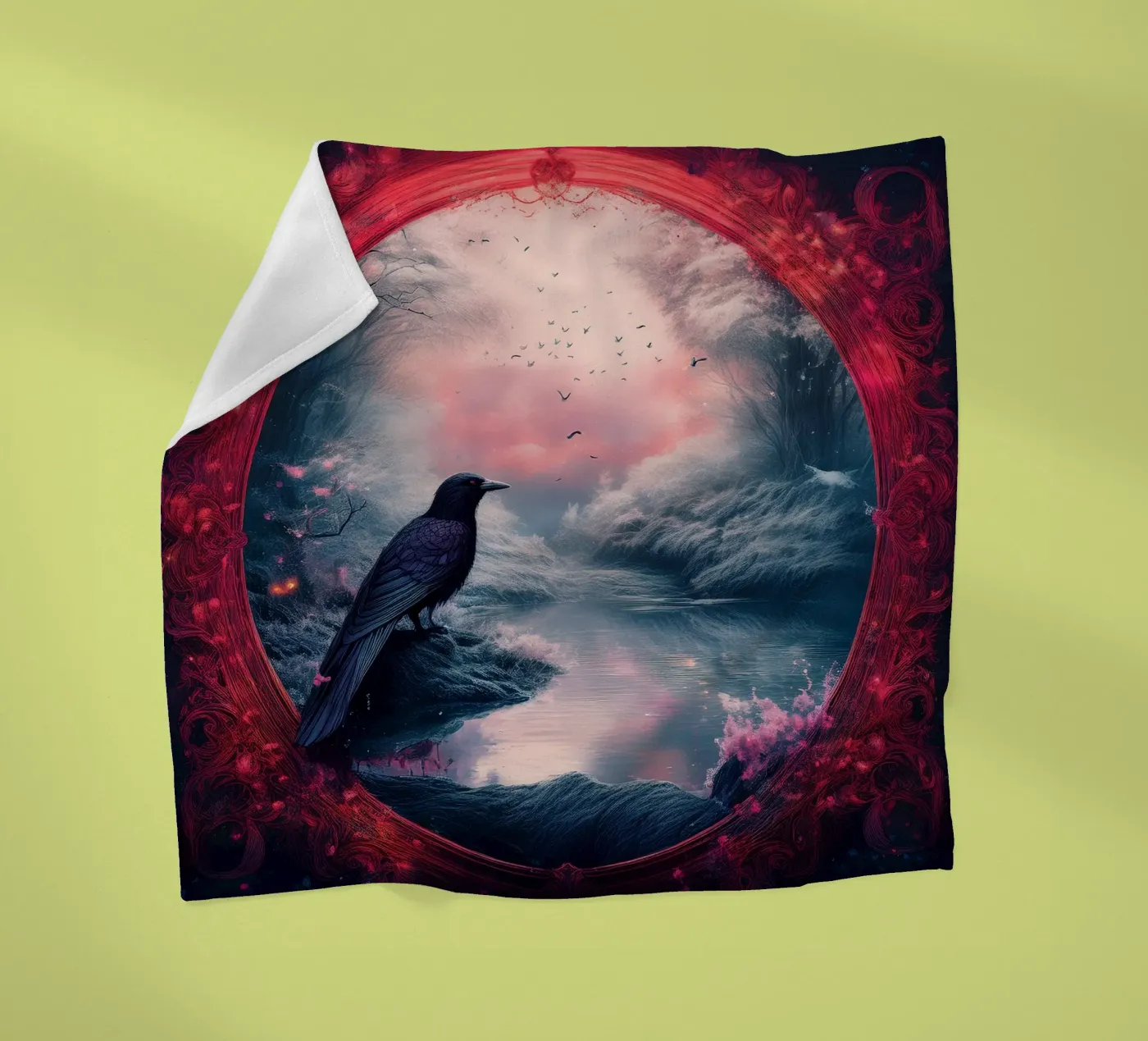 crow fleece blanket by kimmindmuse