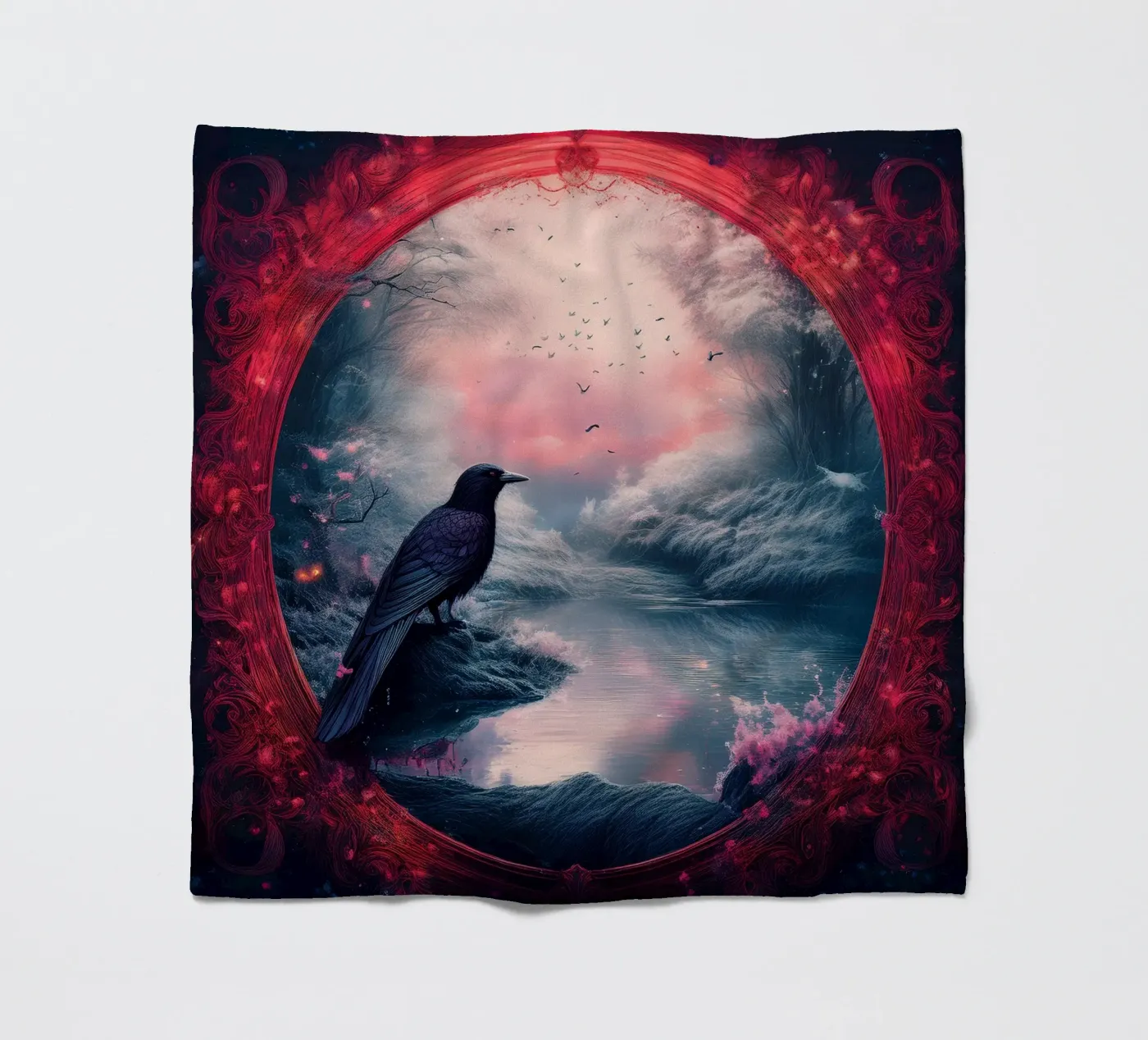 crow fleece blanket by kimmindmuse