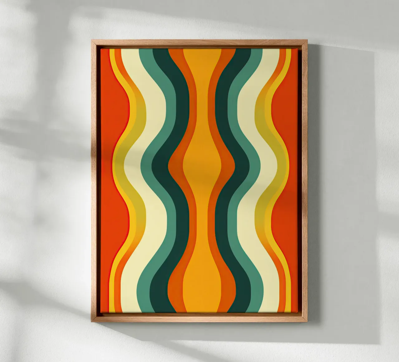 Organic Midcentury Retro Vintage Pattern tela con Cornice a cassetta da Autofocus